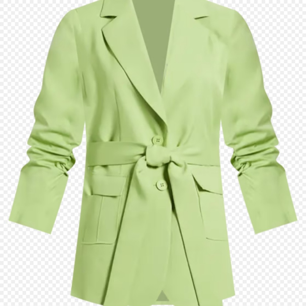 Tahari ASL Women's Ruched-Sleeve Belted Notch-Collar Jacket